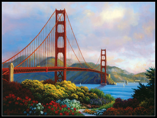 Golden Gate - Counted Cross Stitch Patterns Embroidery Crafts Needlework DIY Chart DMC Color