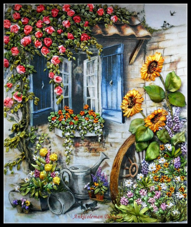 Country Yard - Counted Cross Stitch Patterns Embroidery Crafts Needlework DIY Chart DMC Color