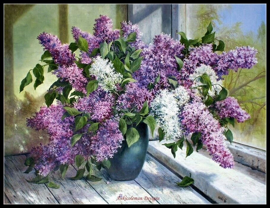 Lilac Collection 1-2 - Counted Cross Stitch Patterns Embroidery Crafts Needlework DIY Chart DMC Color