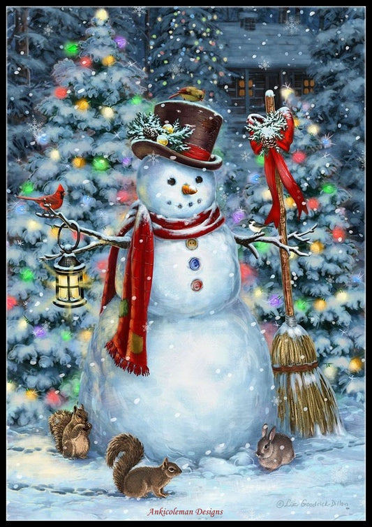 Woodland Snowman - Counted Cross Stitch Patterns Embroidery Crafts Needlework DIY Chart DMC Color