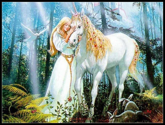 Unicorn Princess - Counted Cross Stitch Patterns Embroidery Crafts Needlework DIY Chart DMC Color