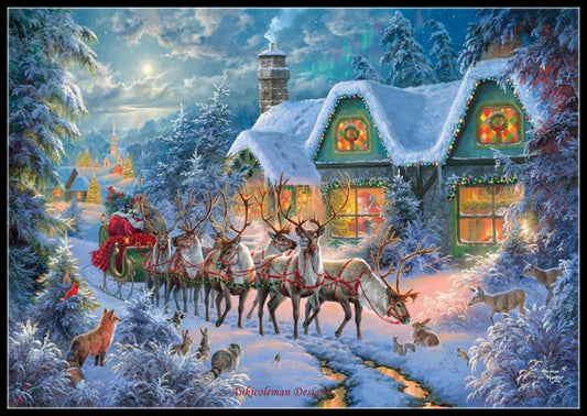 Christmas Magic - Counted Cross Stitch Patterns Embroidery Crafts Needlework DIY Chart DMC Color