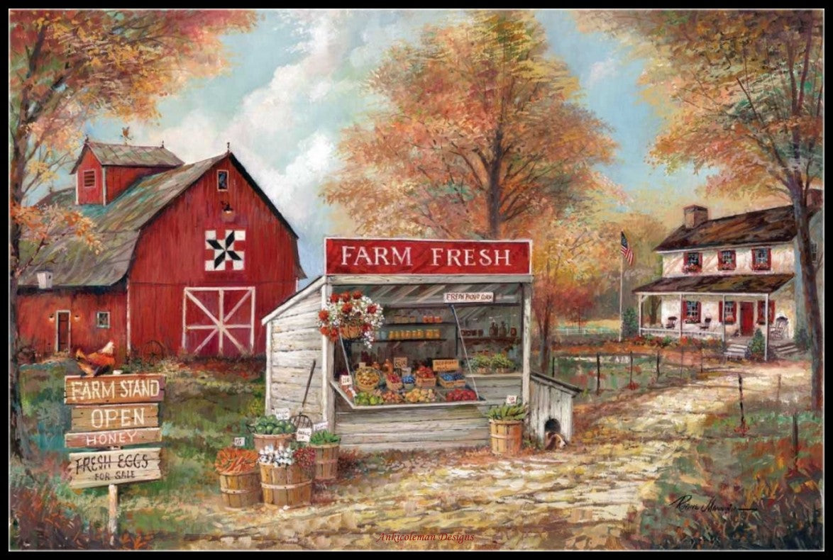 Farm Fresh 2 - Counted Cross Stitch Patterns Embroidery Crafts Needlework DIY Chart DMC Color