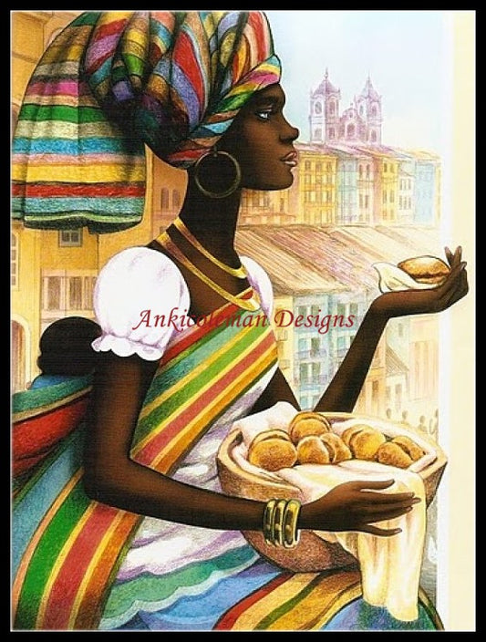 African Woman 2 - Counted Cross Stitch Patterns Embroidery Crafts Needlework DIY Chart DMC Color