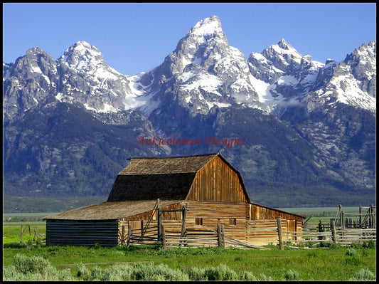 Grand Tetons Barn - Counted Cross Stitch Patterns Embroidery Crafts Needlework DIY Chart DMC Color