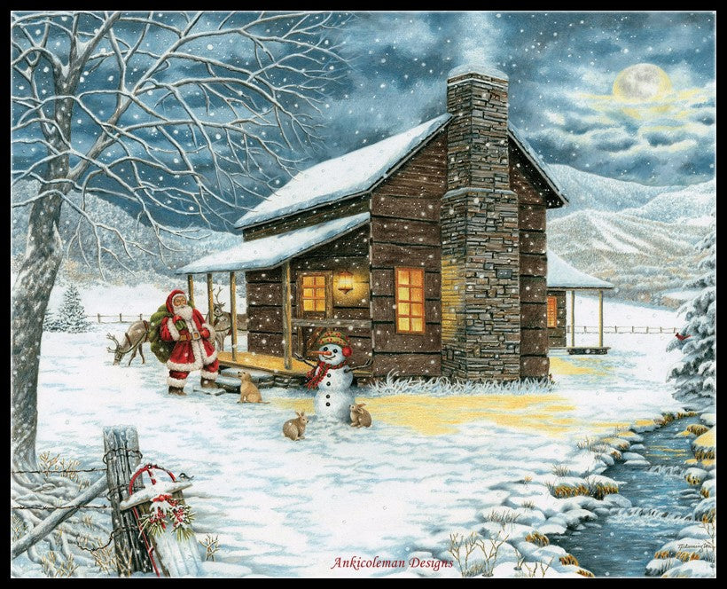 A Smoky Mountain Christmas - Counted Cross Stitch Patterns Embroidery Crafts Needlework DIY Chart DMC Color