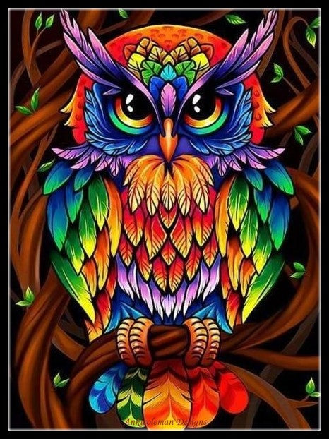 Decor Owl - Counted Cross Stitch Patterns Embroidery Crafts Needlework DIY Chart DMC Color