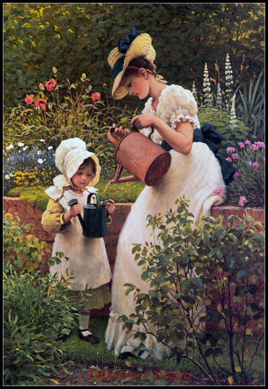 The Young Gardener - Counted Cross Stitch Patterns Embroidery Crafts Needlework DIY Chart DMC Color