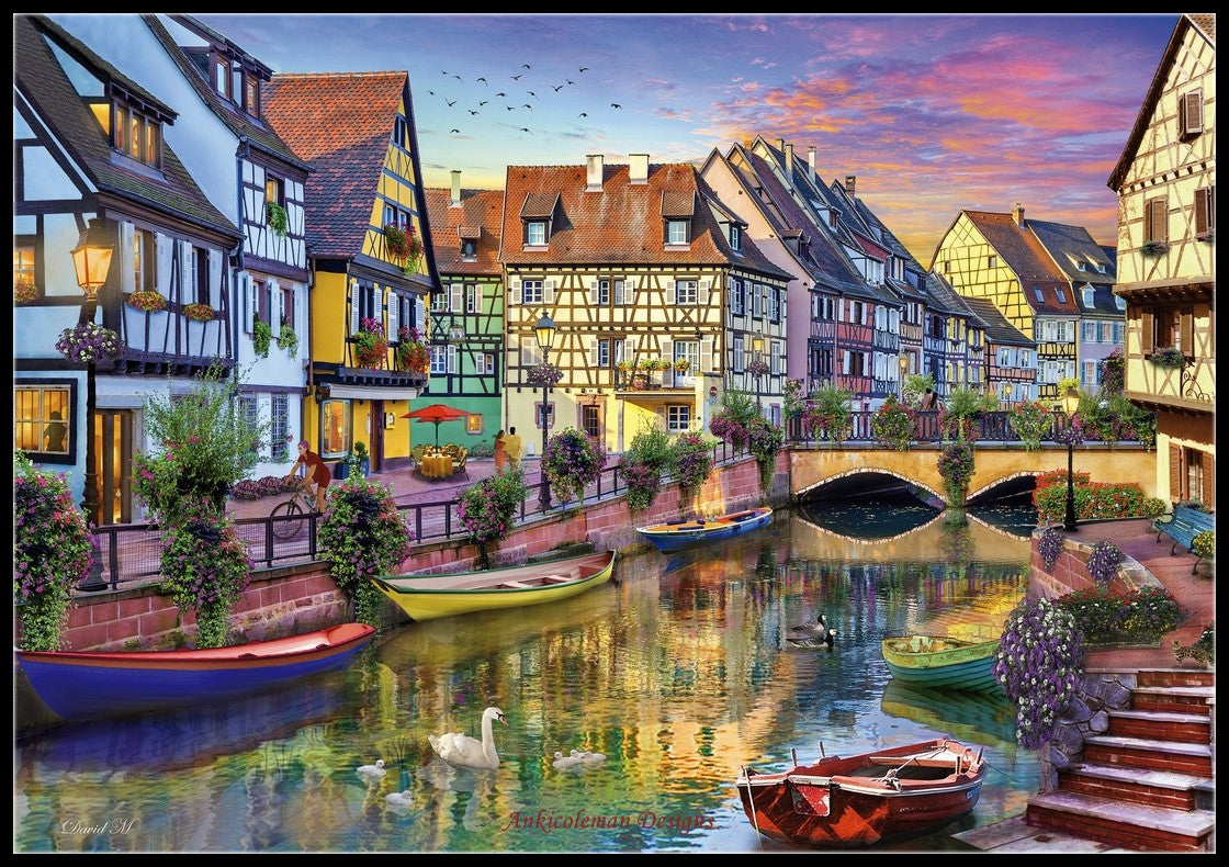 Galerie Colmar Canal - Counted Cross Stitch Patterns Embroidery Crafts Needlework DIY Chart DMC Color