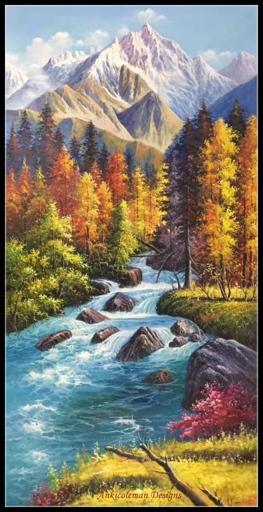 Alpine Water - Counted Cross Stitch Patterns Embroidery Crafts Needlework DIY Chart DMC Color