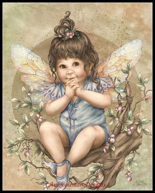 Baby Berry Fairy - Counted Cross Stitch Patterns Embroidery Crafts Needlework DIY Chart DMC Color