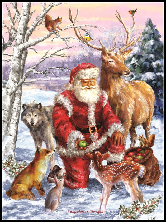 Santa's Menager - Counted Cross Stitch Patterns Embroidery Crafts Needlework DIY Chart DMC Color