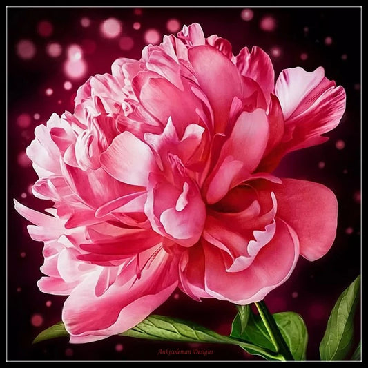 Blooming Peony - Counted Cross Stitch Patterns Embroidery Crafts Needlework DIY Chart DMC Color