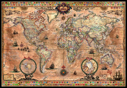 Ancient World Map 2 - Counted Cross Stitch Patterns Embroidery Crafts Needlework DIY Chart DMC Color