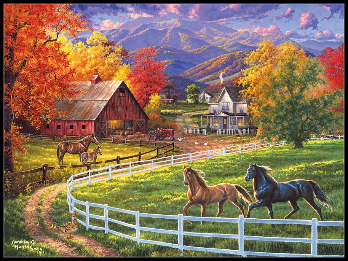 Horse Valley Farm - Counted Cross Stitch Patterns Embroidery Crafts Needlework DIY Chart DMC Color