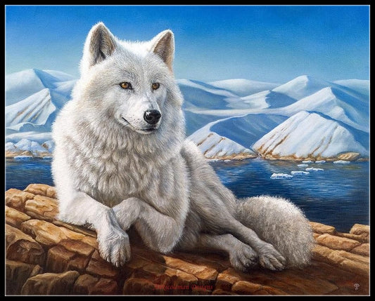 White Wolf 3 - Counted Cross Stitch Patterns Embroidery Crafts Needlework DIY Chart DMC Color