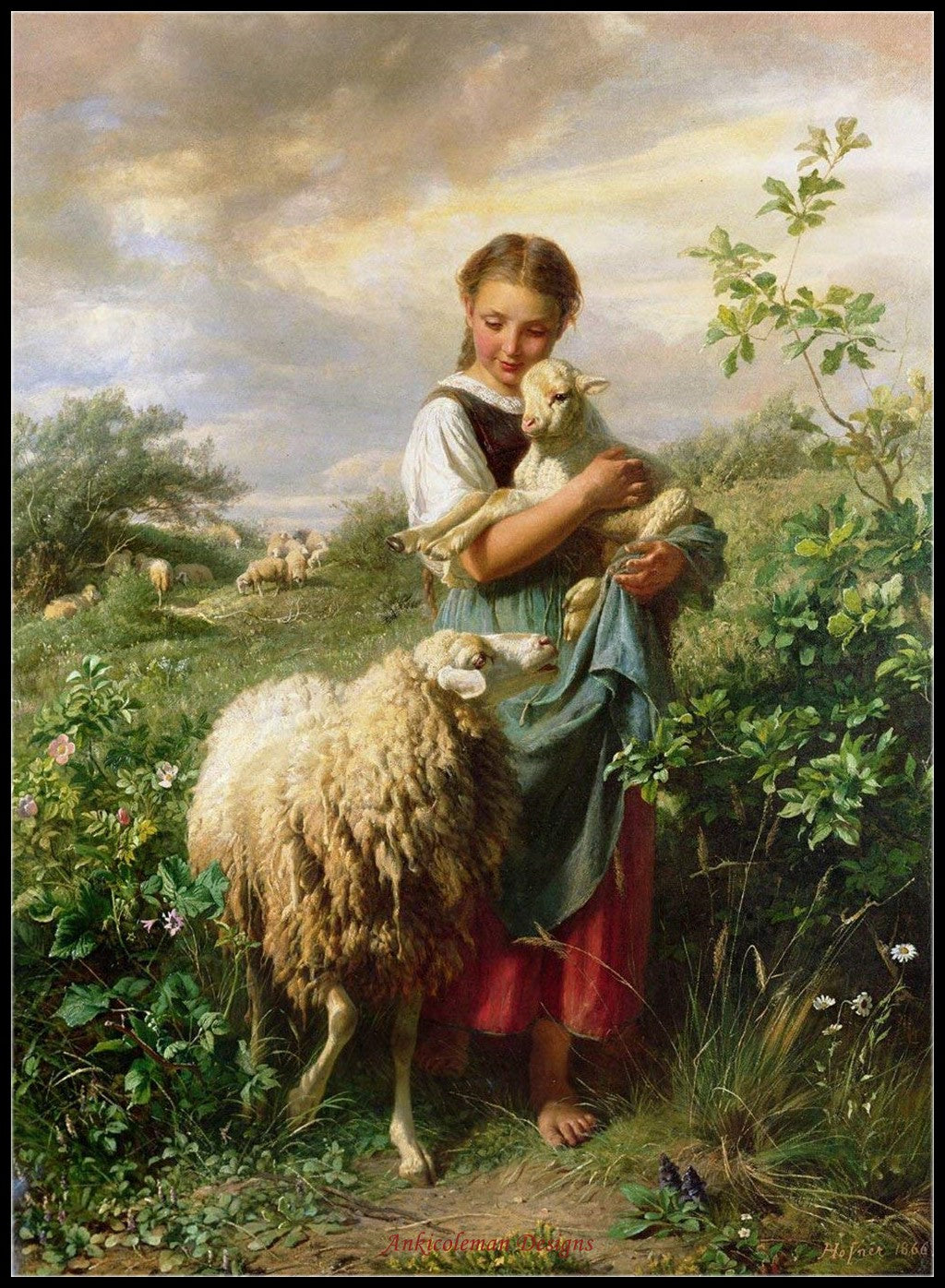 The Shepherdess - Counted Cross Stitch Patterns Embroidery Crafts Needlework DIY Chart DMC Color