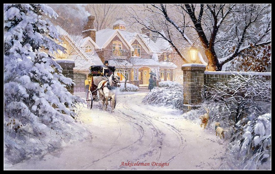 Soft Winter Glow - Counted Cross Stitch Patterns Embroidery Crafts Needlework DIY Chart DMC Color