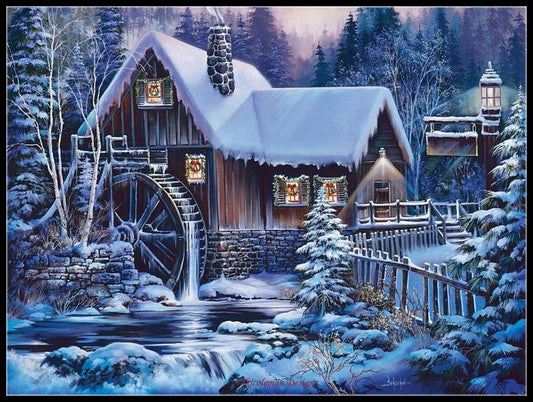 Winter Twilight - Counted Cross Stitch Patterns Embroidery Crafts Needlework DIY Chart DMC Color