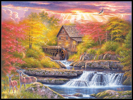 Glade Creek Mill - Counted Cross Stitch Patterns Embroidery Crafts Needlework DIY Chart DMC Color