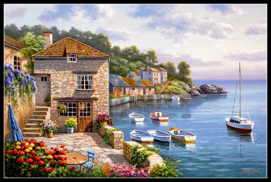 Harbor Garden - Counted Cross Stitch Patterns Embroidery Crafts Needlework DIY Chart DMC Color