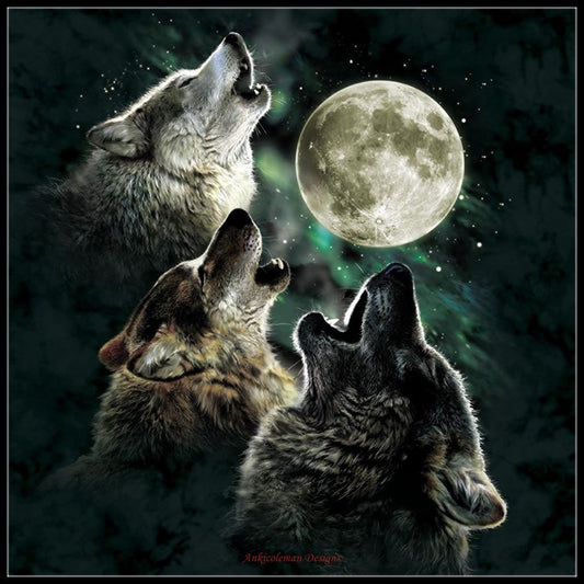 Three Wolf Moon - Counted Cross Stitch Patterns Embroidery Crafts Needlework DIY Chart DMC Color