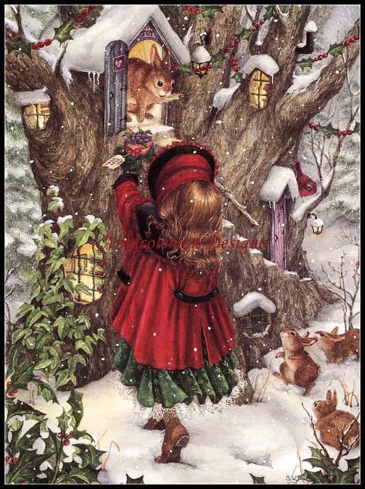 Winter's Gift - Counted Cross Stitch Patterns Embroidery Crafts Needlework DIY Chart DMC Color