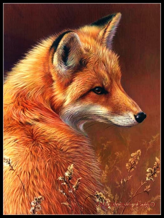 Red Fox - Counted Cross Stitch Patterns Embroidery Crafts Needlework DIY Chart DMC Color