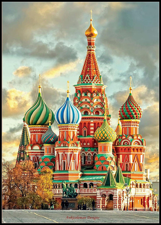 St. Basil’s Cathedral, Moscow - Counted Cross Stitch Patterns Embroidery Crafts Needlework DIY Chart DMC Color