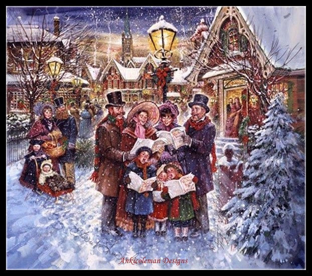 Joyful Carolers - Counted Cross Stitch Patterns Embroidery Crafts Needlework DIY Chart DMC Color