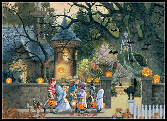 Halloween Buddies - Counted Cross Stitch Patterns Embroidery Crafts Needlework DIY Chart DMC Color