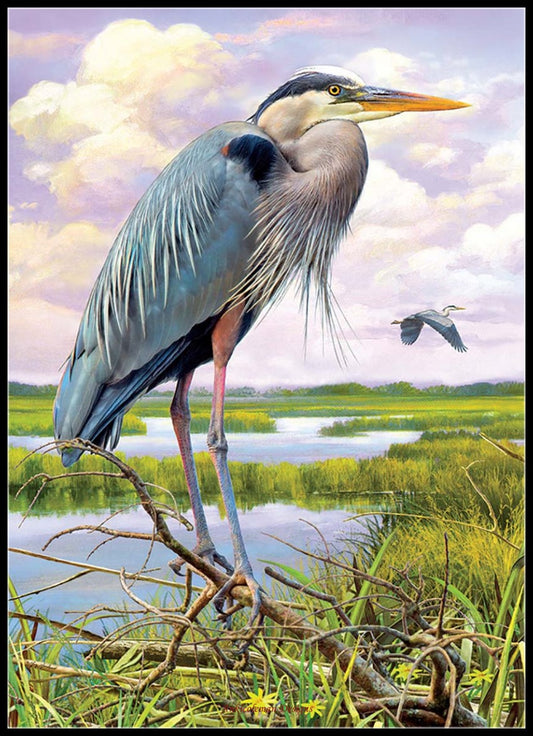 Heron - Counted Cross Stitch Patterns Embroidery Crafts Needlework DIY Chart DMC Color