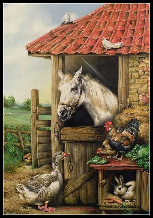 Farmyard Friends  - Counted Cross Stitch Patterns Embroidery Crafts Needlework DIY Chart DMC Color