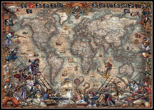 Antique World Map - Counted Cross Stitch Patterns Embroidery Crafts Needlework DIY Chart DMC Color