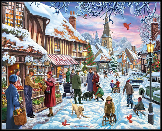 Village Christmas  - Counted Cross Stitch Patterns Embroidery Crafts Needlework DIY Chart DMC Color