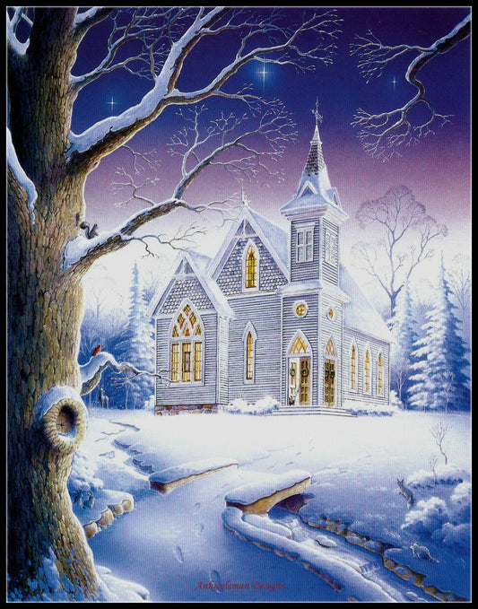 Christmas Snow - Counted Cross Stitch Patterns Embroidery Crafts Needlework DIY Chart DMC Color