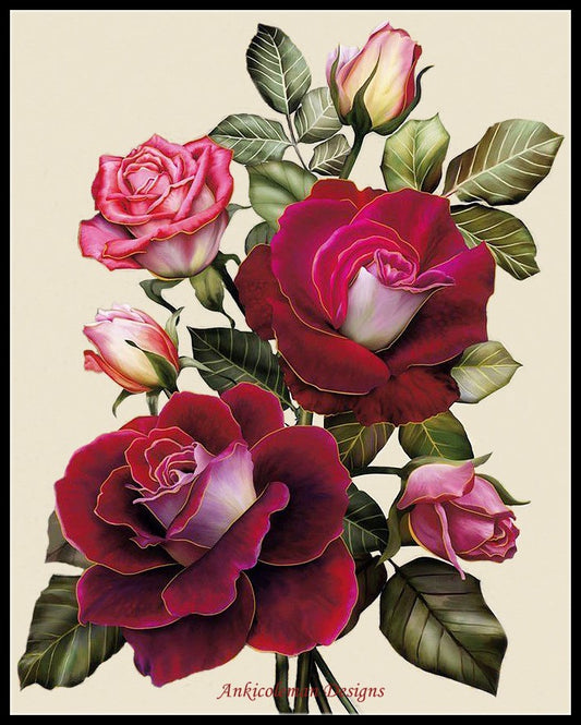 Exquisite Rose - Counted Cross Stitch Patterns Embroidery Crafts Needlework DIY Chart DMC Color