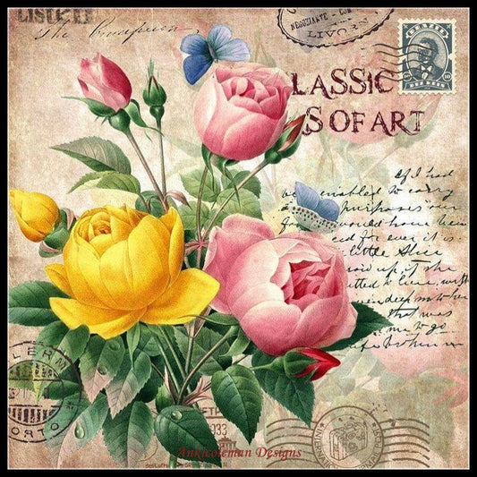 Classic Vintage Flowers and Fruits 4 - Counted Cross Stitch Patterns Embroidery Crafts Needlework DIY Chart DMC Color