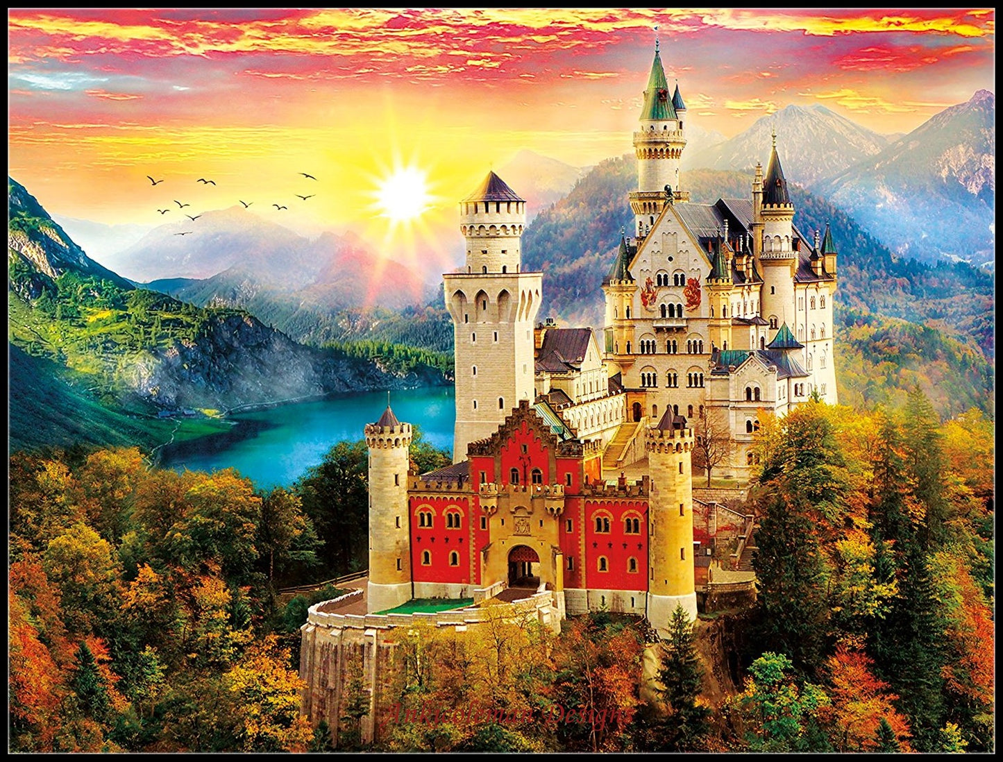 Castle Dream - Counted Cross Stitch Patterns Embroidery Crafts Needlework DIY Chart DMC Color