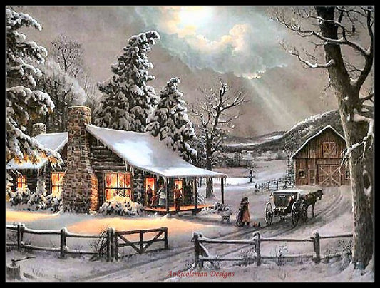 Village Snow 20 - Counted Cross Stitch Patterns Embroidery Crafts Needlework DIY Chart DMC Color