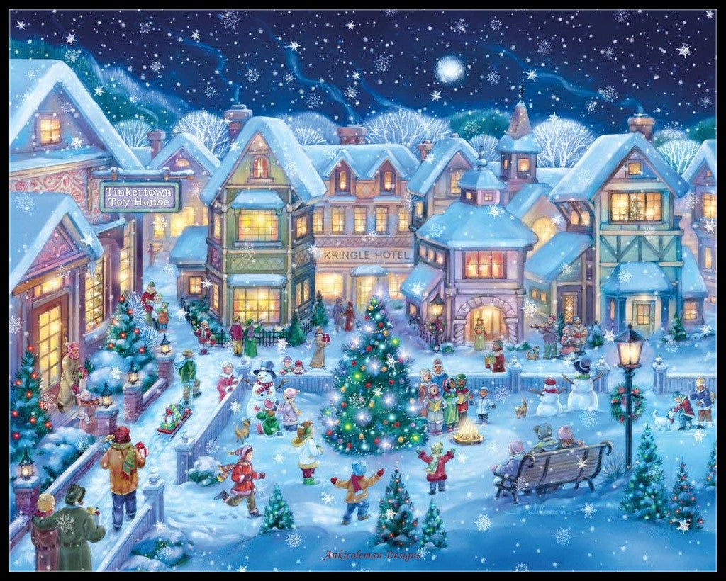 Village Christmas 3 - Counted Cross Stitch Patterns Embroidery Crafts Needlework DIY Chart DMC Color