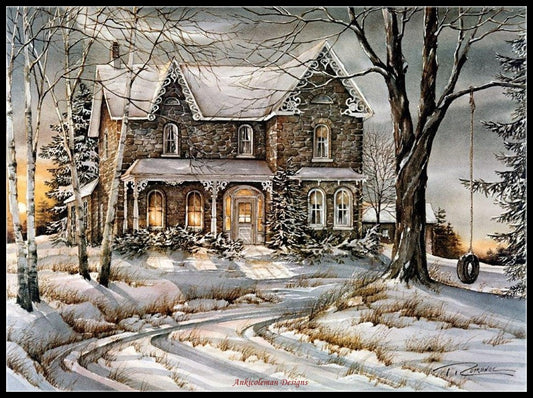 Warmth of Winter - Counted Cross Stitch Patterns Embroidery Crafts Needlework DIY Chart DMC Color