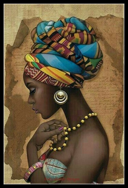 African Girl - Counted Cross Stitch Patterns Embroidery Crafts Needlework DIY Chart DMC Color