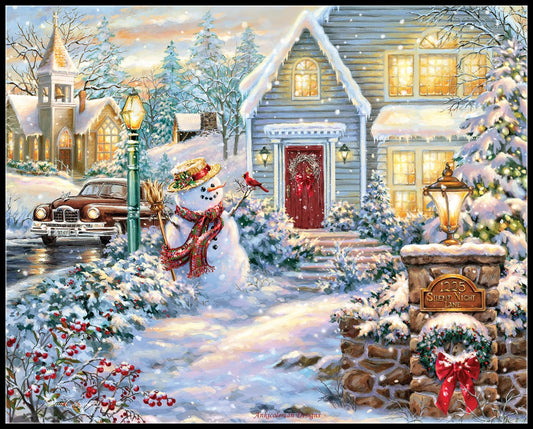 Snowman - Counted Cross Stitch Patterns Embroidery Crafts Needlework DIY Chart DMC Color