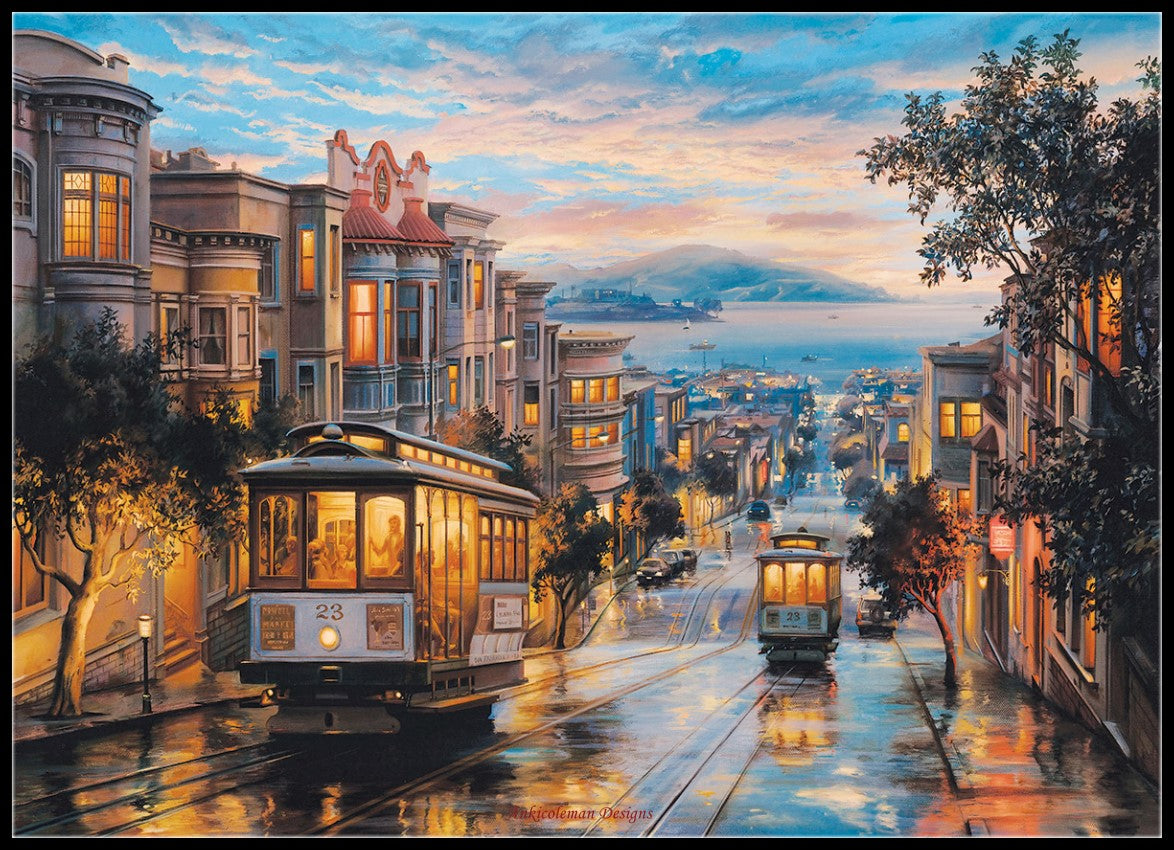 Cable Car Heaven - Counted Cross Stitch Patterns Embroidery Crafts Needlework DIY Chart DMC Color