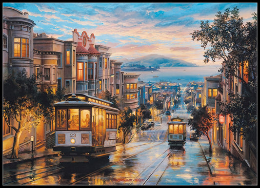 Cable Car Heaven - Counted Cross Stitch Patterns Embroidery Crafts Needlework DIY Chart DMC Color