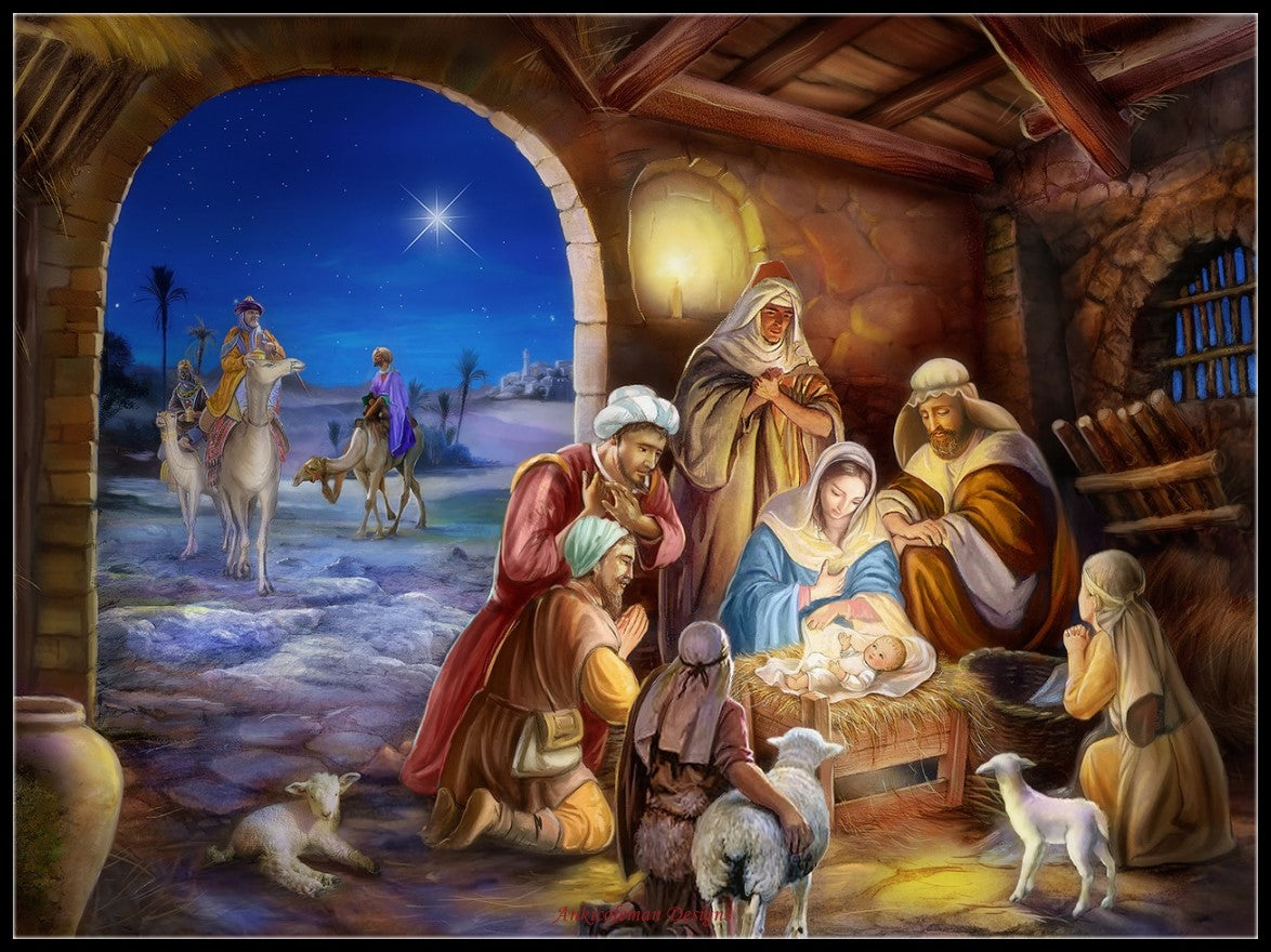 Upon a Holy Night - Counted Cross Stitch Patterns Embroidery Crafts Needlework DIY Chart DMC Color