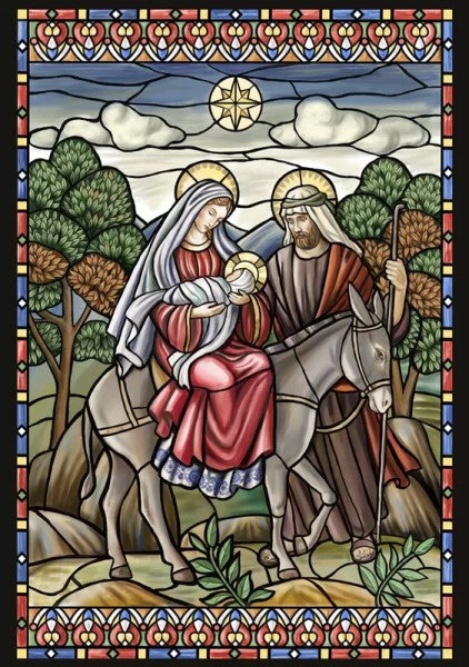 Stained Glass Nativity - Counted Cross Stitch Patterns Embroidery Crafts Needlework DIY Chart DMC Color