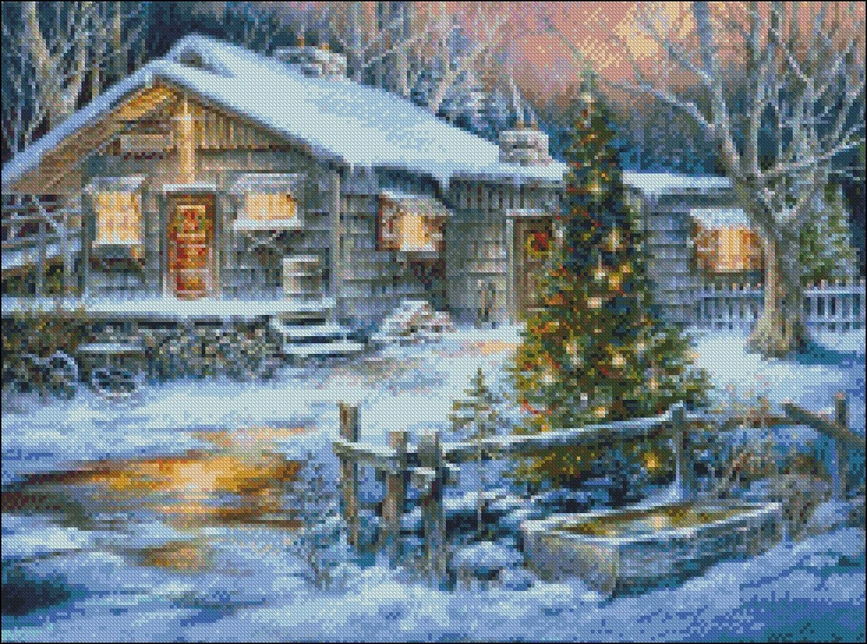 Cold Creek Stop - Counted Cross Stitch Patterns Embroidery Crafts Needlework DIY Chart DMC Color