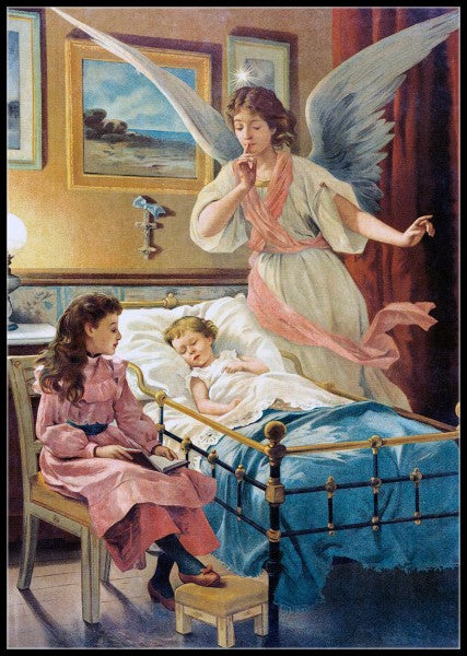 Guardian Angel 2 - Counted Cross Stitch Patterns Embroidery Crafts Needlework DIY Chart DMC Color